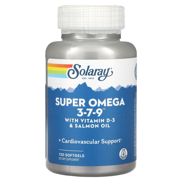 Solaray, Super Omega 3-7-9 with Vitamin D-3 & Salmon Oil, 120 Softgels