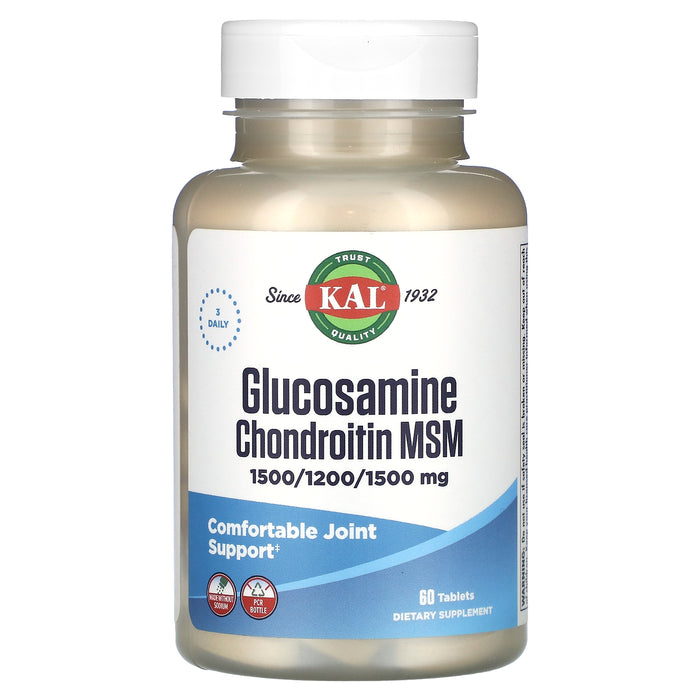 KAL, Glucosamine Chondroitin MSM, 60 Tablets