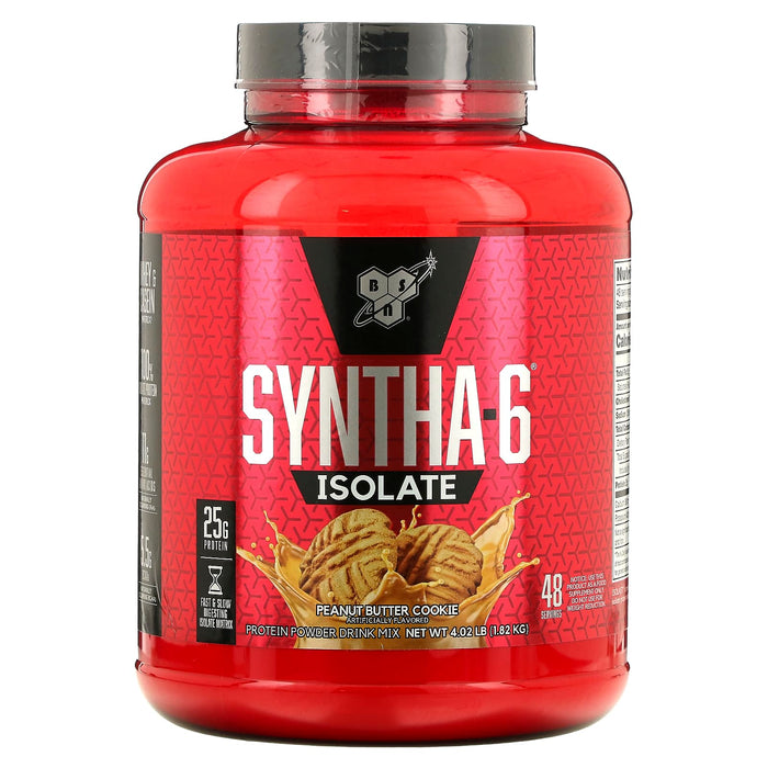 BSN, Syntha-6 Isolate, Protein Powder Drink Mix, Peanut Butter Cookie, 4.02 lb (1.82 kg)