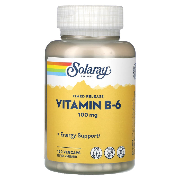 Solaray, Vitamin B-6, 100 mg, 120 VegCaps