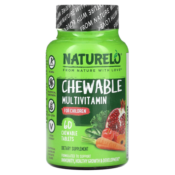 NATURELO, Chewable Multivitamin For Children, 60 Chewable Tabletsv