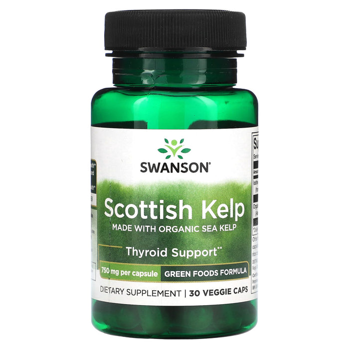 Swanson, Scottish Kelp, Made With Organic Sea Kelp, 750 mg, 30 Veggie Capsules