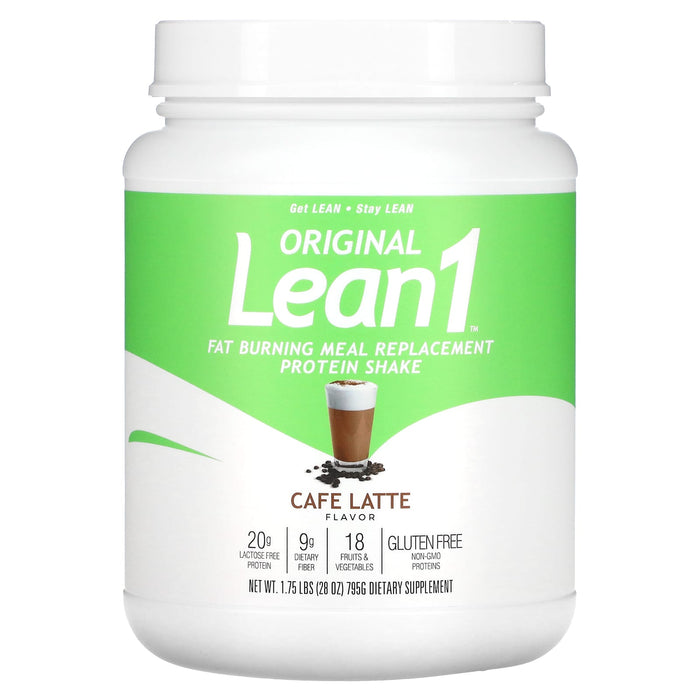 Lean1, Original, Fat Burning Meal Replacement Protein Shake, Cafe Latte, 1.75 lbs (795 g)