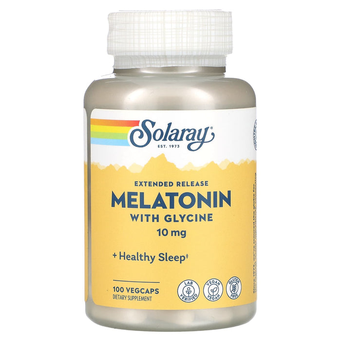 Solaray, Extended Release Melatonin With Glycine, 10 mg, 100 VegCaps