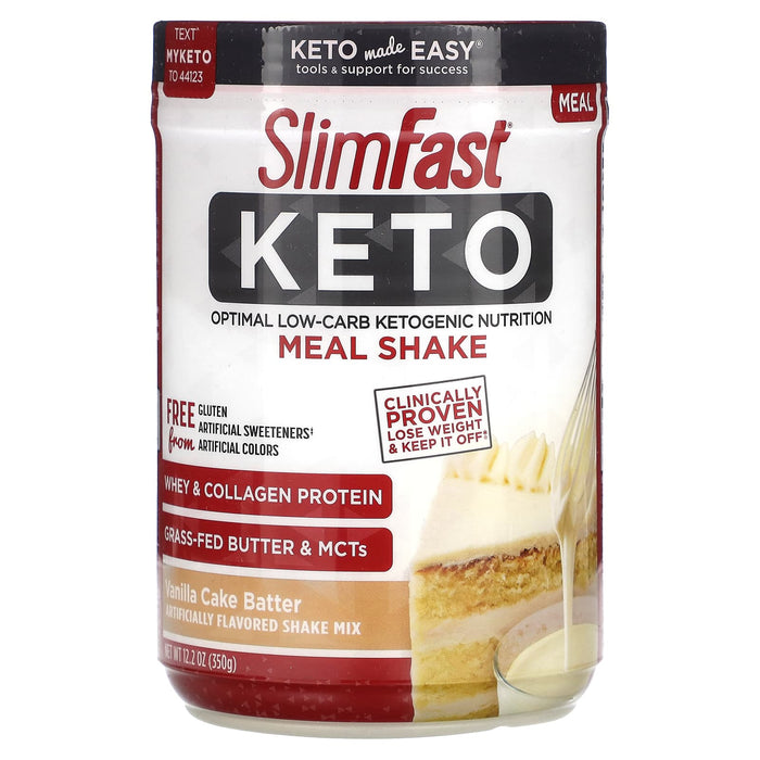SlimFast, Keto Meal Shake, Vanilla Cake Batter, 12.2 oz (350 g)