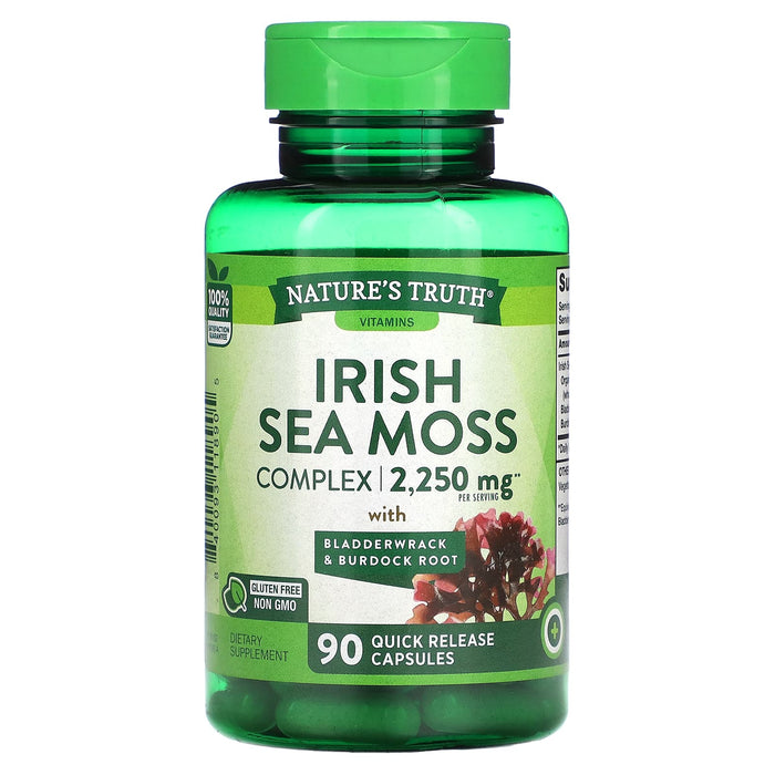 Nature's Truth, Irish Sea Moss Complex with Bladderwrack & Burdock Root, 750 mg, 90 Quick Release Capsules