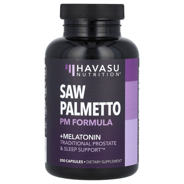 Havasu Nutrition, Saw Palmetto PM Formula + Melatonin, 200 Capsules