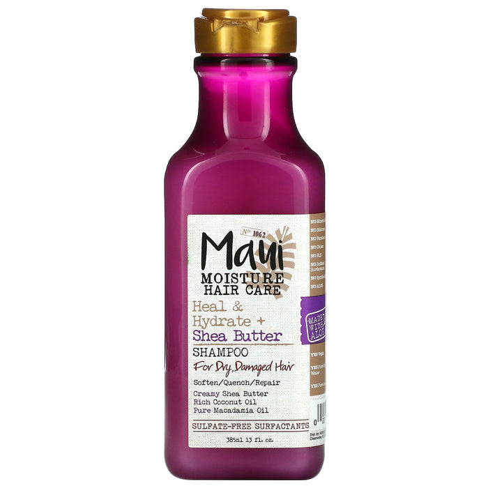 Maui Moisture, Heal & Hydrate + Shea Butter, Shampoo, For Dry, Damaged Hair, 13 fl oz (385 ml)