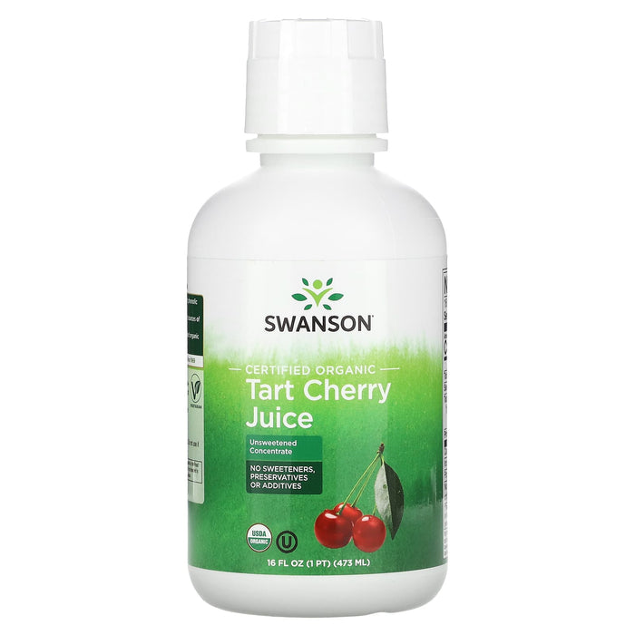 Swanson, Certified Organic Tart Cherry Juice Concentrate, Unsweetened, 16 fl oz (473 ml)