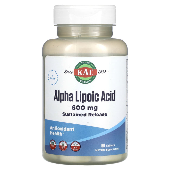 KAL, Alpha Lipoic Acid, 600 mg, 60 Tablets
