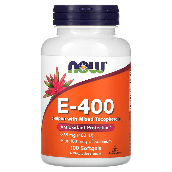 NOW Foods, E-400 D-Alpha with Mixed Tocopherols, 268 mg (400 IU), 100 Softgels