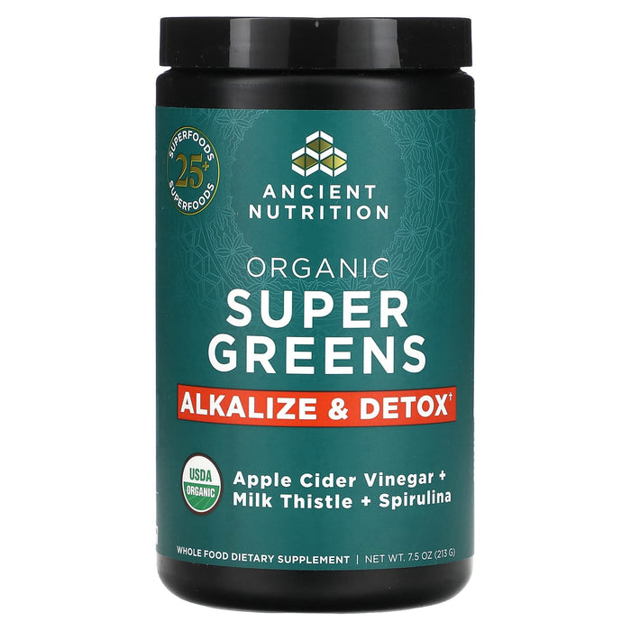 Dr. Axe / Ancient Nutrition, Organic Super Greens, Alkalize & Detox, 7.5 oz  (213 g)