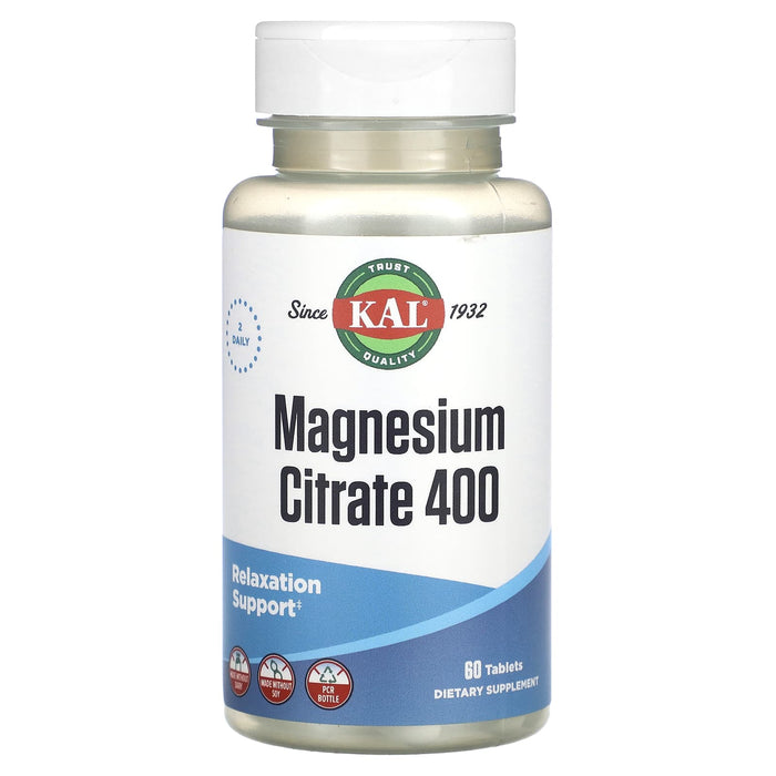 KAL, Magnesium Citrate 400, 60 Tablets