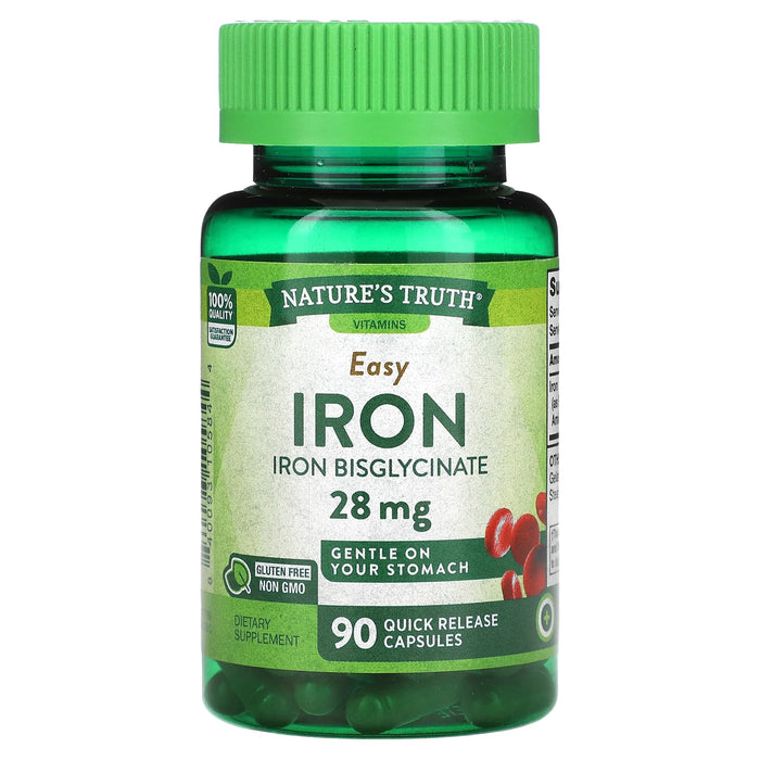 Nature's Truth, Easy Iron, 28 mg, 90 Quick Release Capsules