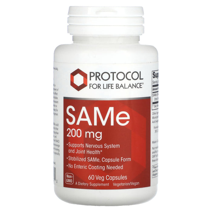 Protocol for Life Balance, SAMe , 200 mg, 60 Veg Capsules