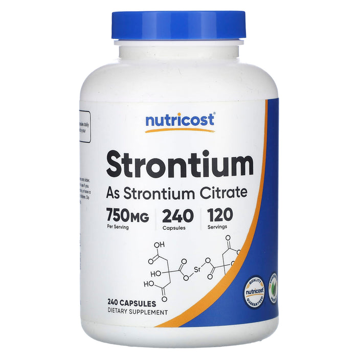 Nutricost, Strontium, 375 mg, 240 Capsules