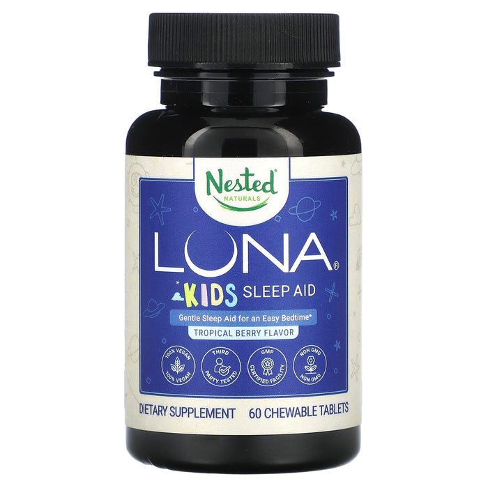 Nested Naturals, Luna, Kids Sleep Aid, Tropical Berry, 60 Chewable Tablets