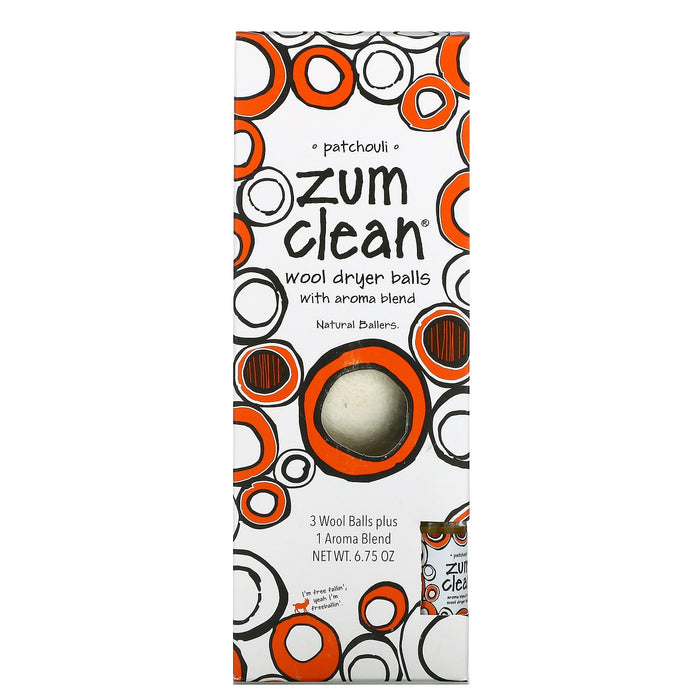 ZUM, Zum Clean, Wool Dryer Balls with Aroma Blend, Frankincense & Myrrh, 4 Pieces