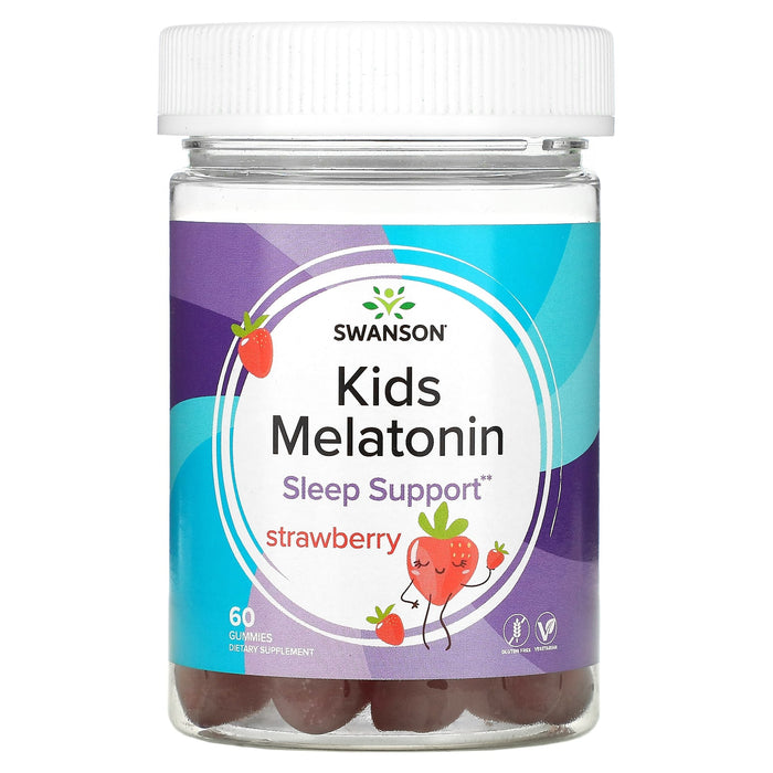 Swanson, Kids Melatonin, Sleep Support, Strawberry, 60 Gummies