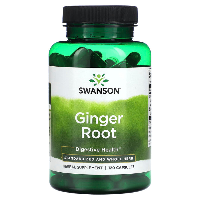 Swanson, Ginger Root, Standardized and Whole Herb, 120 Capsules