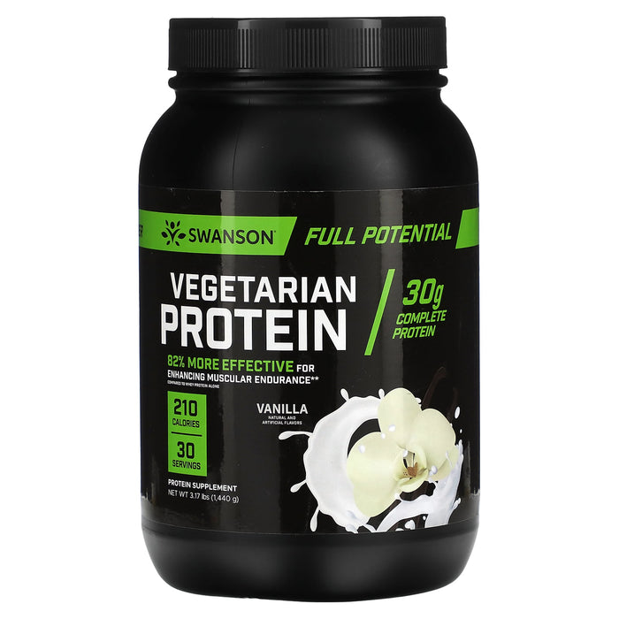 Swanson, Vegetarian Protein Powder, Vanilla, 3.17 lbs (1,440 g)