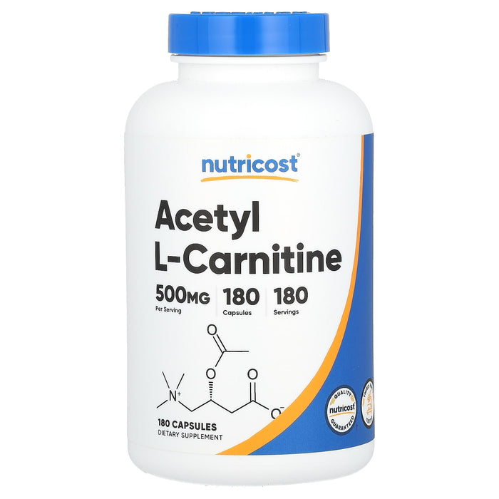 Nutricost, Acetyl L-Carnitine, 500 mg, 180 Capsules