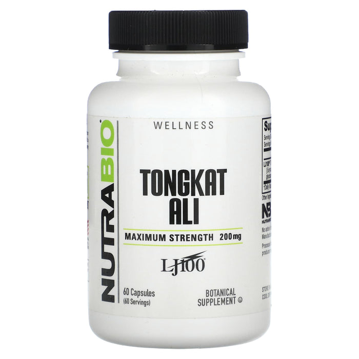 Nutrabio Labs, Tongkat Ali, Maximum Strength, 200 mg, 60 Capsules