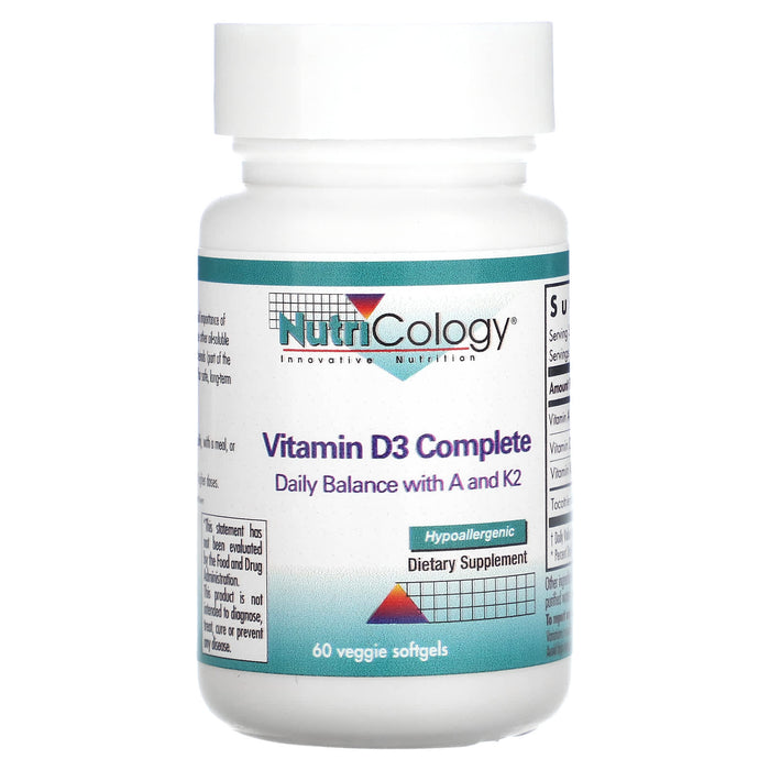 Nutricology, Vitamin D3 Complete , 60 Veggie Softgels