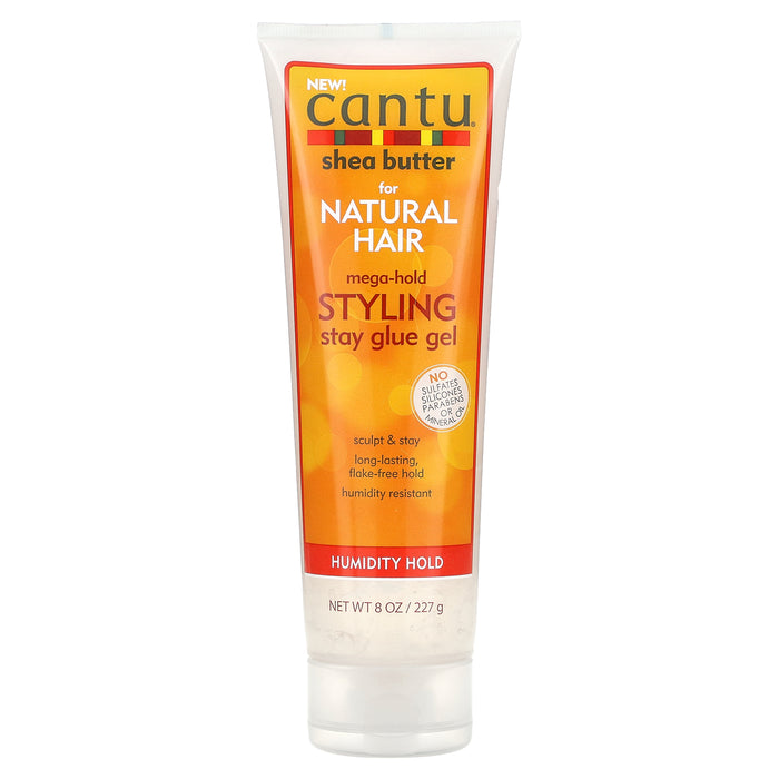 Cantu, Shea Butter for Natural Hair, Mega-Hold Styling Stay Glue Gel, 8 oz (227 g)