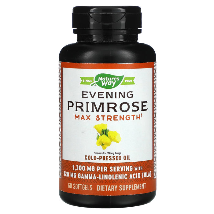Nature's Way, Evening Primrose, Cold-Pressed Oil, Max Strength, 1,300 mg, 120 Softgels
