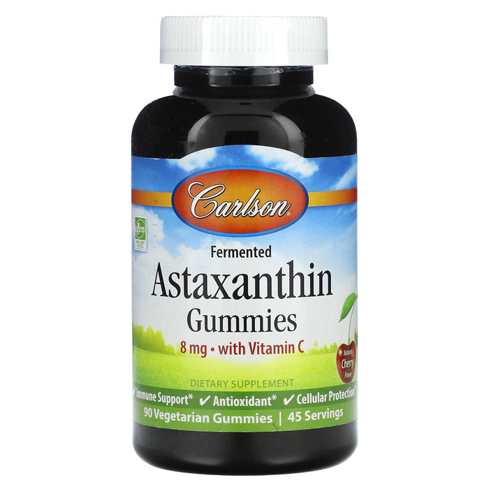 Carlson, Fermented Astaxanthin Gummies, Natural Cherry, 8 mg, 90 Vegetarian Gummies