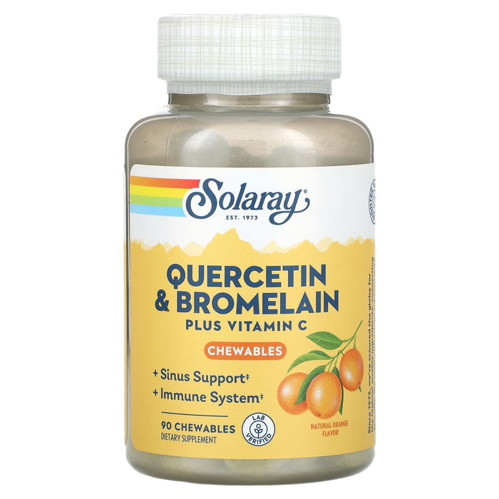 Solaray, Quercetin & Bromelain Plus Vitamin C Chewables, Natural Orange, 90 Chewables