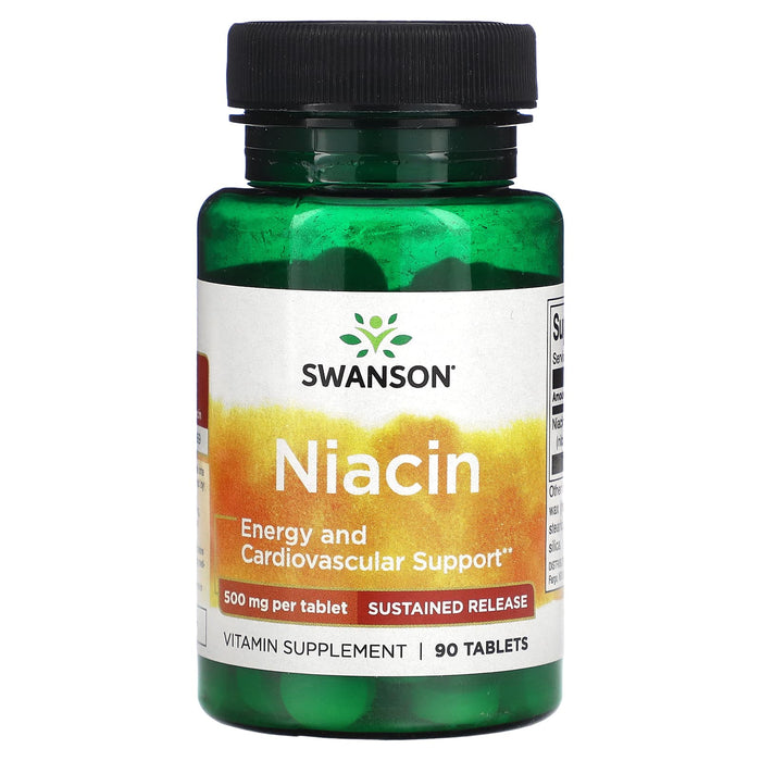 Swanson, Niacin, Sustained Release, 500 mg, 90 Tablets