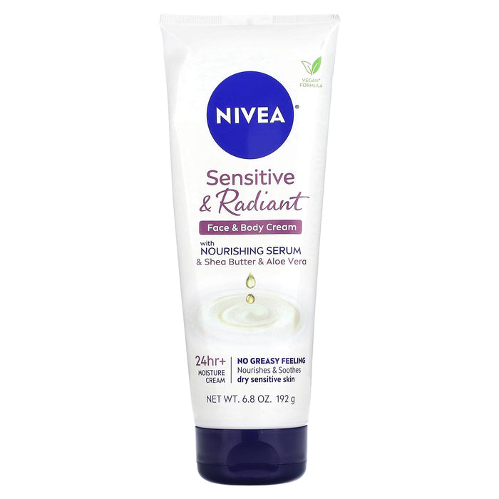 Nivea, Sensitive & Radiance Face & Body Cream with Nourishing Serum, 6.8 oz (192 g)