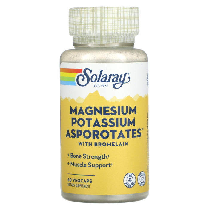 Solaray, Magnesium Potassium Asporotates with Bromelain, 60 Vegcaps