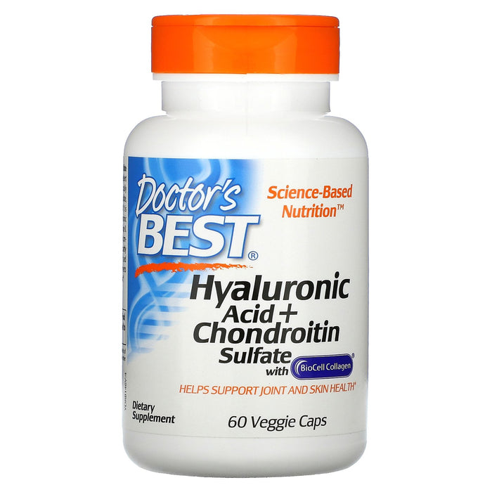 Doctor's Best, Hyaluronic Acid + Chondroitin Sulfate with BioCell Collagen, 180 Veggie Capsules