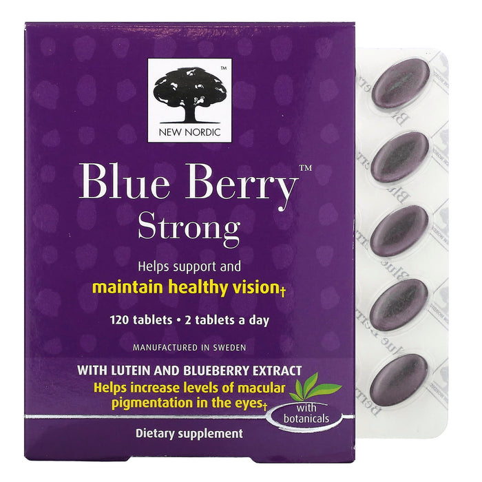 New Nordic US Inc, Blue Berry Strong, 120 Tablets