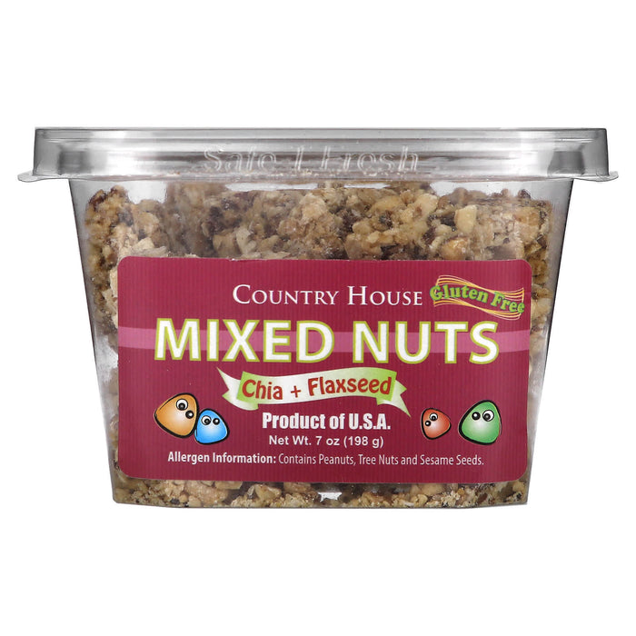 Country House Natural, Mixed Nuts, Chia + Flaxseed, 7 oz (198 g)