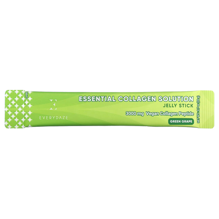 Everydaze, Essential Collagen Solution Jelly Stick, Green Grape, 3,000 mg, 10 Sticks, 0.7 oz (20 g) Each