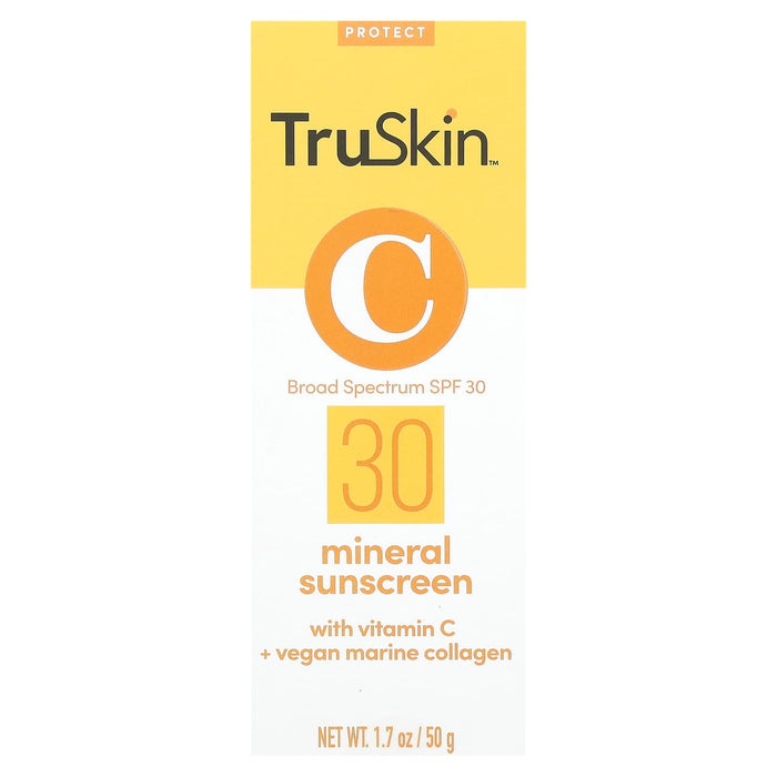 TruSkin, Mineral Sunscreen with Vitamin C + Vegan Marine Collagen, SPF 30, 1.7 oz (50 g)