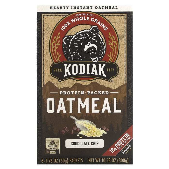 Kodiak Cakes, Protein Packed Oatmeal, Chocolate Chip, 6 Packets, 1.76 oz (50 g) Each