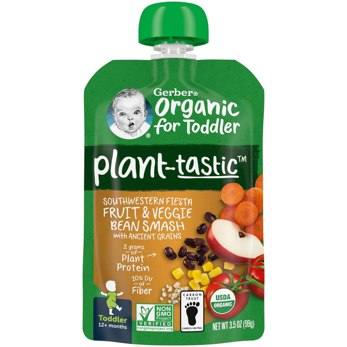 Gerber, Organic for Toddler, 12+ Months, Banana, Raspberry & Yogurt with Vanilla, 3.5 oz (99 g)
