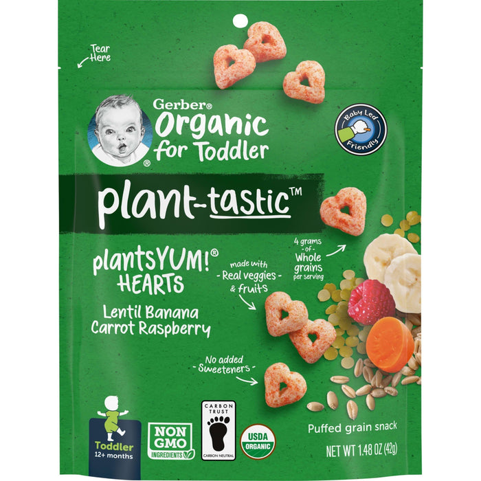 Gerber, Organic for Toddler, 12+ Months, Banana, Raspberry & Yogurt with Vanilla, 3.5 oz (99 g)