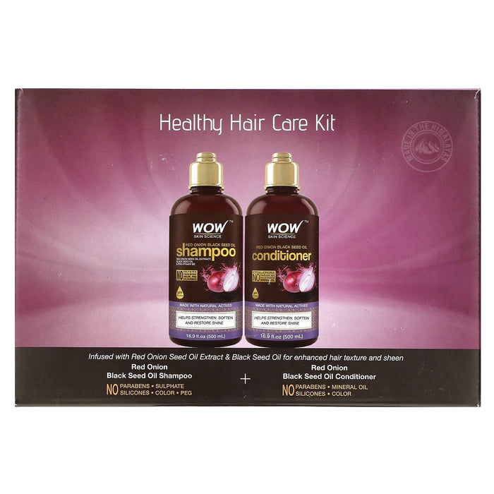 Wow Skin Science, Red Onion Black Seed Oil Shampoo + Hair Conditioner, 2 Piece Kit