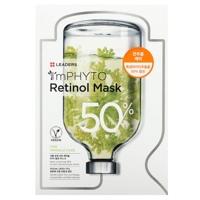 Leaders, I'mPhyto Retinol Beauty Mask, 10 Sheet Masks, 0.84 fl oz (25 ml) Each