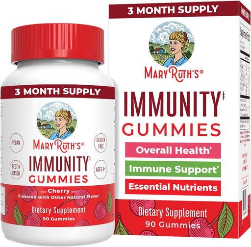 Mary Ruth'S 5-1 Immunity Gummies with Elderberry for Kids & Adults | Cherry | Pectin Based | Vegan | 90 Count
