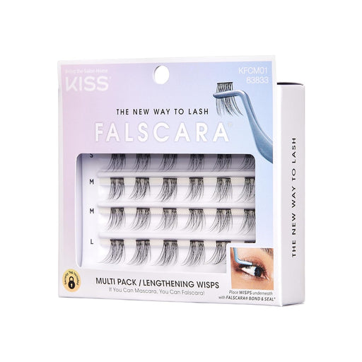 KISS Falscara Multipack False Eyelashes, Lash Clusters, Lengthening Wisps', 10Mm-12Mm-14Mm, Includes 24 Assorted Lengths Wisps, Contact Lens Friendly, Easy to Apply, Reusable Strip Lashes