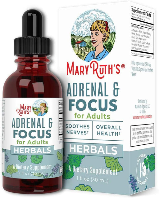 Maryruth Organics Nootropic Focus Supplement for Adults | USDA Organic | Ginkgo Biloba & Astragalus | Focus & Adrenal Support | Brain and Memory Drops | Vegan | Non-Gmo | Gluten Free | 30 Servings