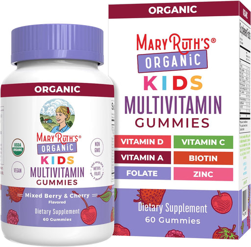 Kids Vitamins by Maryruth'S | USDA Organic | Kids Multivitamin Gummies for Ages 4+ | Vegan | Non-Gmo | Only 2 Gummies a Day | 60 Count