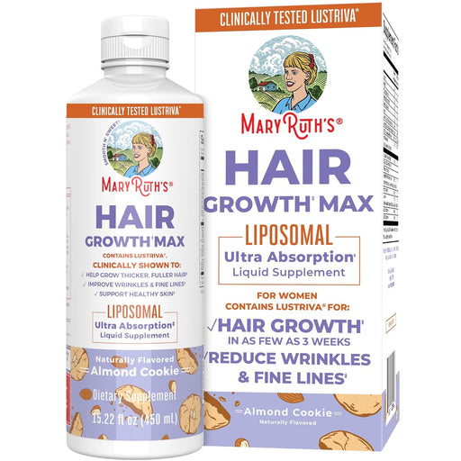 Maryruth'S Women'S Hair Growth MAX Liposomal | with Lustriva® + Biotin 10000Mcg + Pumpkin Seed Oil| Thicker Hair | Hair Care | Wrinkles, Fine Lines, Skin Care | Ages 18+ | 15.22 Fl Oz
